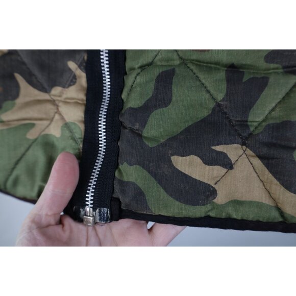 Vtg 70s Streetwear Mens Large Distressed Reversible Camouflage Vest Jacket USA - Picture 4 of 16